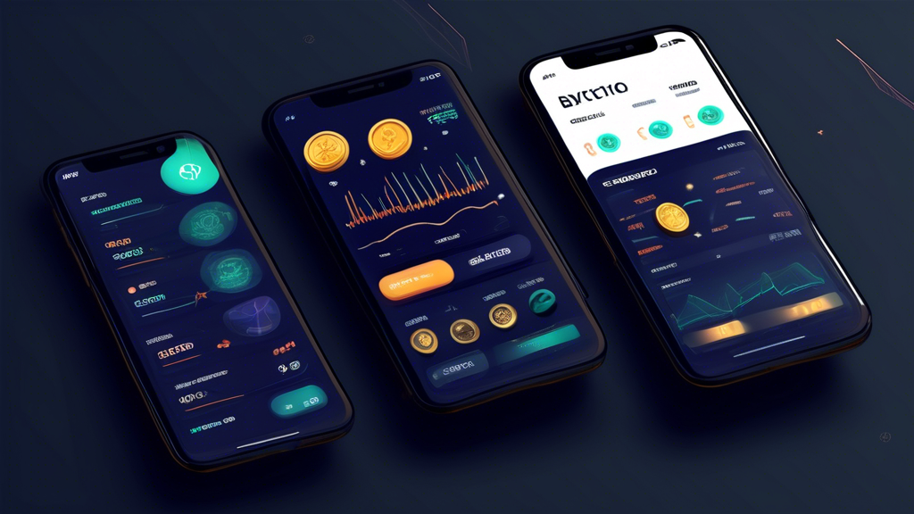 Create an image depicting a futuristic, user-friendly mobile app interface for buying cryptocurrency in 2023. The app screen shows various popular cryptocurrencies like Bitcoin, Ethereum, and others, with easy-to-read price charts and a simple Buy button. Include diverse users interacting with the app, radiating a sense of ease and confidence. The background should feature a modern, tech-savvy environment, with digital elements like a blockchain network subtly visible. Bright and inviting colors should dominate the scene.