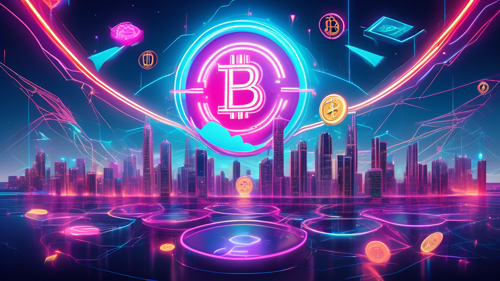 Create an image of a futuristic digital landscape featuring iconic cryptocurrencies like Bitcoin, Ethereum, and Ripple as glowing symbols in the sky. The scene should depict people of diverse backgrounds confidently engaging with holographic financial charts and digital wallets, illustrating the concept of successful investment. The setting is illuminated with neon colors to emphasize the vibrancy and innovation of the cryptocurrency market.
